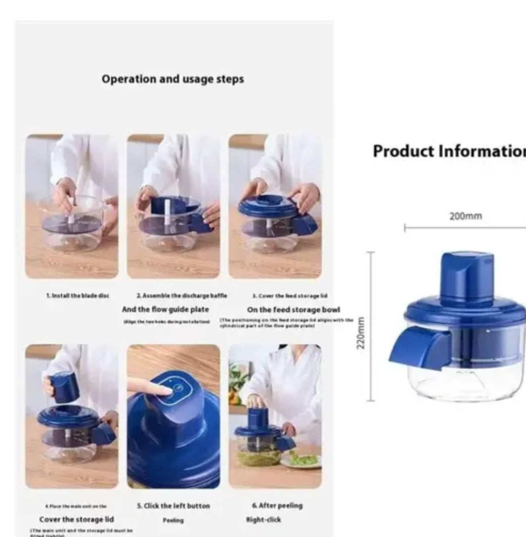 Electric Fruit & Vegetable Chopper with One-Touch Operation
Multi-Function Electric Vegetable and Fruit Processor
Automatic Electric Fruit & Vegetable Cutter and Chopper
One-Touch Electric Food Chopper for Fruits and Vegetables
Portable Electric Vegetable
